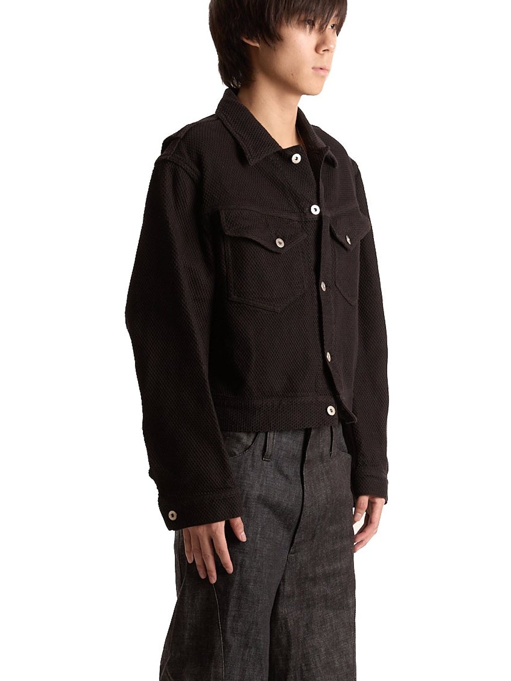 Kozaburo Honeycomb Sashiko Trucker Jacket — photo 4