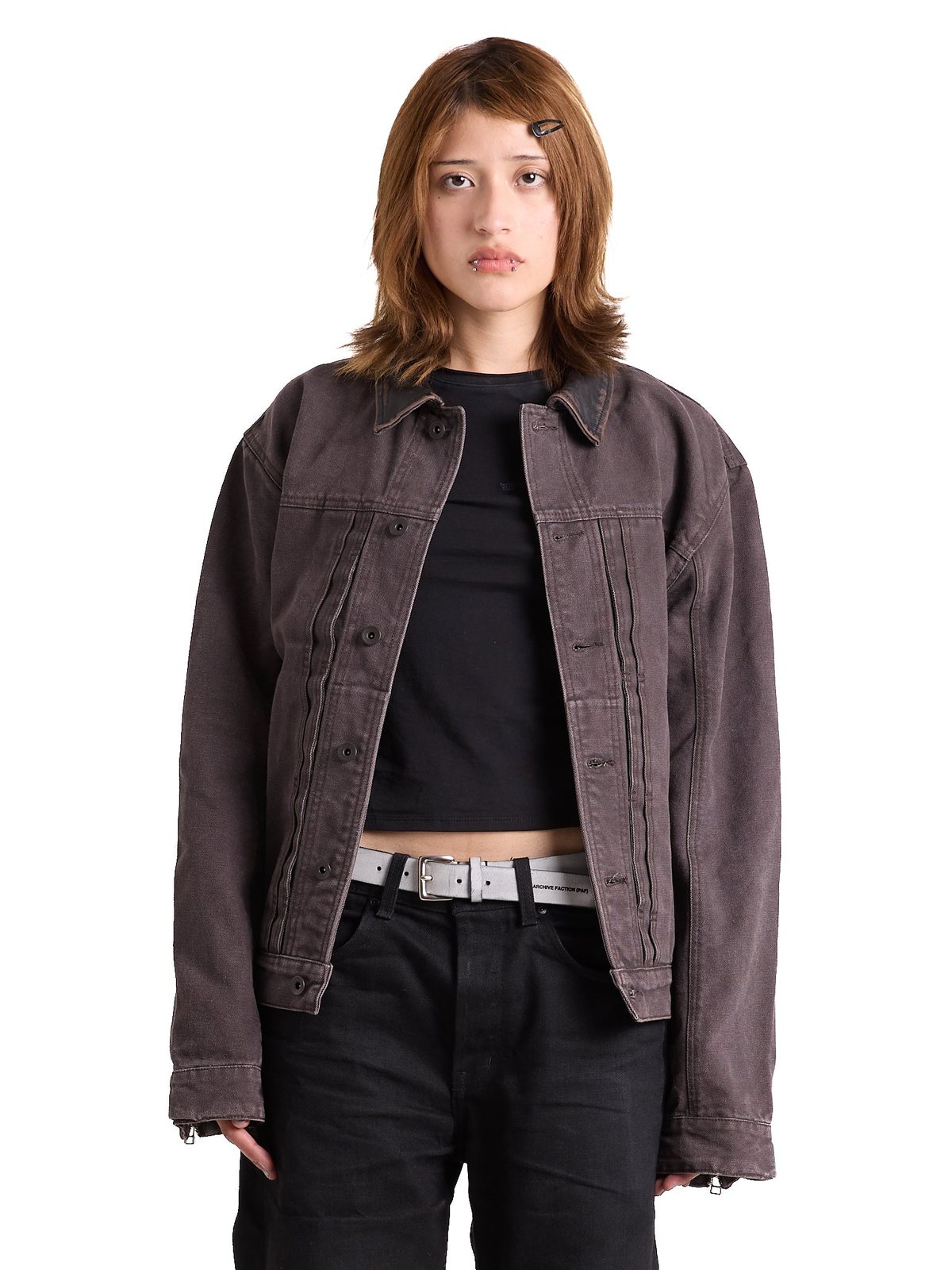 XLIM EP.8 05 Leather Collar Jacket (Brown) — photo 3