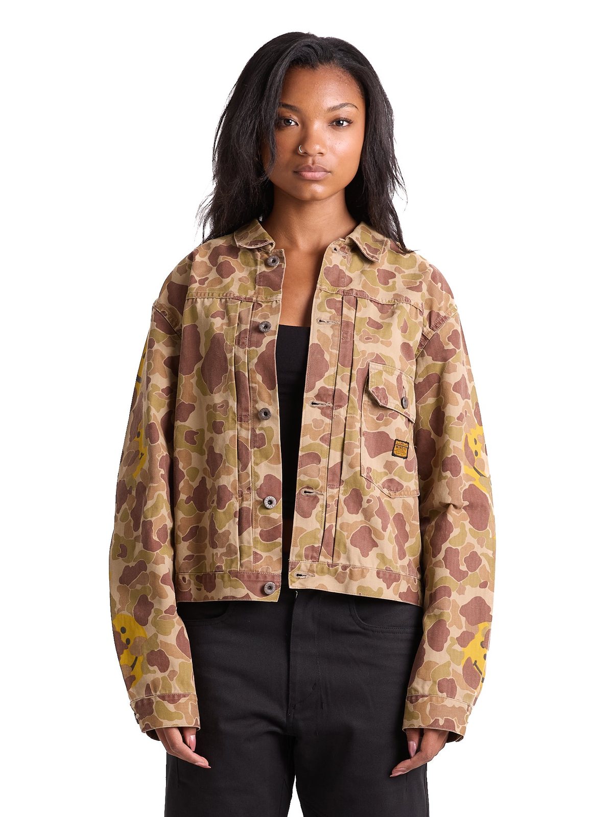Kapital Camo Smiley Trucker Jacket