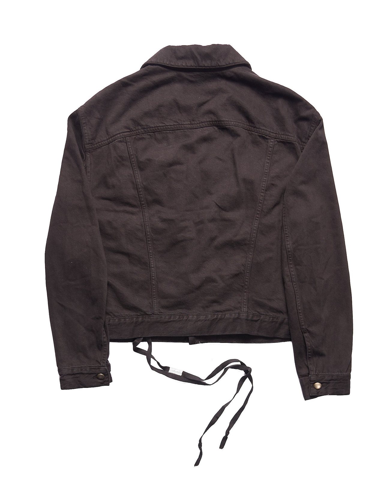 Ann Demeulemeester AW2006 'Patrick' Black Denim Trucker Jacket with Signature Ribbon Ties, Size 46 (fits S/M) — photo 4